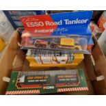 Box of assorted diecast model vehicles to include: The Esso Collection Esso Road Tanker, Esso Car