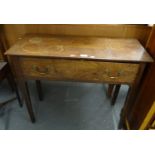 Early 19th century mahogany single drawer side table on chamfered legs. (B.P. 21% + VAT)