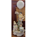 Capodimonte table lamp figure group, 'Romantic Evening' by Giuseppe Armani, with certificate of