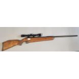 Diana model 38 .22 breaks action air rifle with telescopic sight and slip case. OVER 18S ONLY. (B.P.