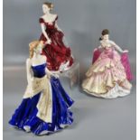 Three Royal Doulton bone china figurines, all in original boxes, to include: Pretty Ladies figure of