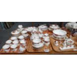 Five trays of mostly Royal Albert 'Old Country Roses' to include: coffee pot, teapot, milk jug,