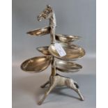 Silver plated novelty hors d'oeuvres snack tray in the form of a Giraffe. (B.P. 21% + VAT)