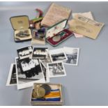 Group of assorted military medals and ephemera, photographs etc. to include: WWI 1914-18 War Medal