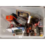 Plastic box of sorted diecast model vehicles to include: Corgi, The Original Omnibus, Corgi The