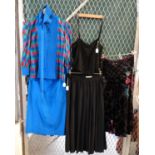 Collection of ladies vintage (80's -90's) eveningwear to include: a blue silk pencil skirt and