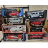 Collection of Maisto, Burago and other diecast model vehicles in original boxes together with a 1963