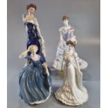 Two Coalport bone china figurines to include: golden Age 'Charlotte' A Royal Debut and 'The Golden