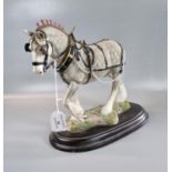 'Country Artists' 01477 Shire Gelding in pairs harness by David Ivey. In original box. (B.P. 21% +