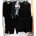 Collection of ladies vintage velvet eveningwear to include: 'Out of Xile' velvet jacket with silk