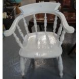 Early 20th century painted smoker's bow armchair. (B.P. 21% + VAT)