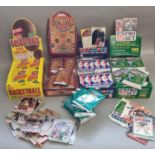 Collection of Trading cards, many in original packaging to include: NBA Hoops Basketball Cards