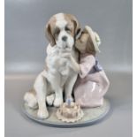 Lladro Spanish porcelain 6632 'A Birthday Kiss'. With original box. 23cm high approx. (B.P. 21% +