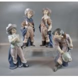 Set of four Lladro Spanish porcelain Musketeers in original boxes. (4) (B.P. 21% + VAT)