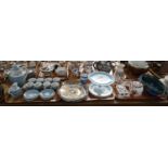 Three trays of china to include: nineteen piece Royal Doulton 'Rose Elegans' coffee set with