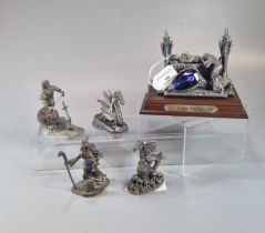 Collection of pewter Fantasy and Legend mythical figurines to include: 'Lemort D'Arthur', 'Return of