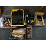 Collection of Scalextric items to include: large collection of Formula 1 and other racing cars,