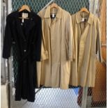 Collection of three vintage coats to include: a Jaeger full length navy woollen coat and two