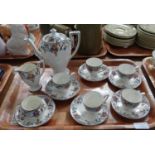 Fourteen piece Crown Ducal ware coffee set including coffee pot. (B.P. 21% + VAT)