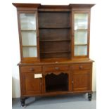 Victorian oak two stage cabinet back dog kennel dresser. (B.P. 21% + VAT)