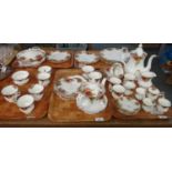 Five trays of Royal Albert 'Old Country Roses' English fine bone china to include: coffee pot,