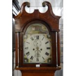 19th century oak cased eight day Welsh long case clock marked 'W Jones Tredegar', having Roman