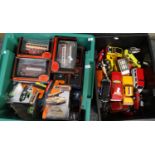 Two plastic boxes of diecast model vehicles, some in playworn condition, to also include: