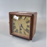 Late 19th century Lorenz Furtwangler & Sohne mahogany single train clock, having brass face and