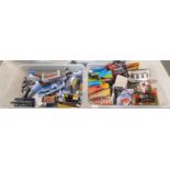 Two boxes of assorted diecast model vehicles to include: Corgi Mini Mania, various Cararama,