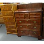 Narrow simulated rosewood and mixed woods straight front six drawer filing or music cabinet.