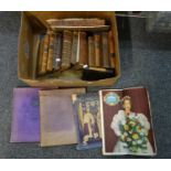 Box of antiquarian and vintage books to include: commemorative 'King Emporers Jubilee' etc,