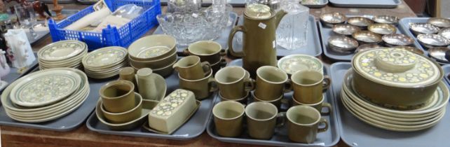 Four trays of Franciscan pottery 'Reflections' design dinner and coffee ware to include: coffee pot,