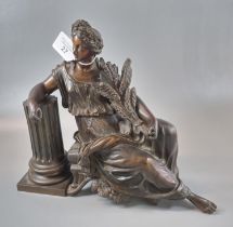 19th century patinated bronze emblematic figure of Demeter ,the Grecian Goddess of fertility and
