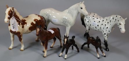 Collection of three Beswick horses to include: Connemara, Appaloosa spotted stallion together with