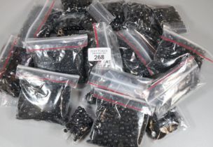 Collection of French black jet beads together with some Whitby jet. (B.P. 21% + VAT)