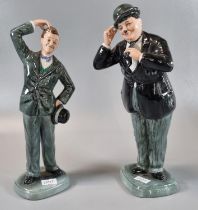 Royal Doulton china figurines, 'Stan Laurel' HN2774 and 'Oliver Hardy' HN2775, both limited