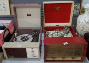 Two vintage Dansette Monarch portable record players. (2)