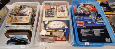Collection of assorted jigsaws, games, diecast vehicles, dolls house items etc. Three Cates. (3) (