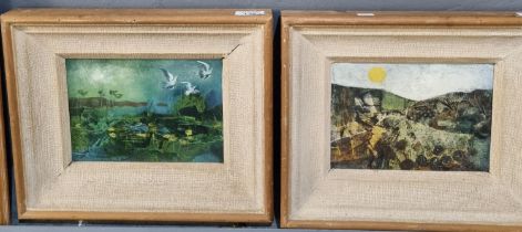 David Walsh (British mid 20th century), landscapes, a pair, signed and dated '59 verso.