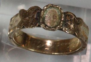 Gold mourning ring marked 'Henry Edward Stanley Died December 6th 1859'. 2.3g approx. (B.P. 21% +