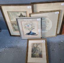 Group of assorted watercolours and furnishing pictures, various. Framed. (5) (B.P. 21% + VAT)