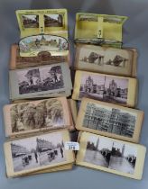 Collection of Stereoscopic Viewfinder cards to include: topographical, Victorian family pictures,