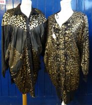 Collection of ladies 1980's vintage jackets to include: gold lame leopard print, a similar patchwork