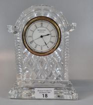 Cut glass Waterford crystal mantle clock. (B.P. 21% + VAT)