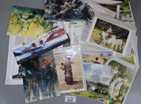 Collection of ephemera including signed cards and items by certain artists: Valerie Gantz, William