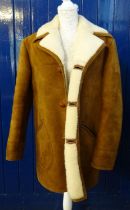 Vintage 1970's Baily's of Glastonbury (size 40) genuine sheepskin jacket with leather covered