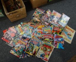 Box of 1970's and 80's vintage Marvel, DC and other comics to include: Spider-Man, The Incredible
