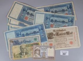 Collection of German Inflationary bank notes together with others. (B.P. 21% + VAT)