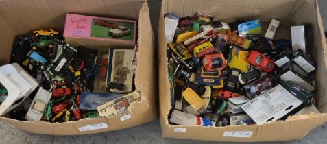 Two boxes of mainly playworn diecast and other model vehicles: Corgi, Matchbox etc. (2) (B.P.