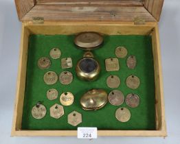 Collection of brass Mining ephemera to include: two tobacco boxes one marked 'Sam Rees Collier,